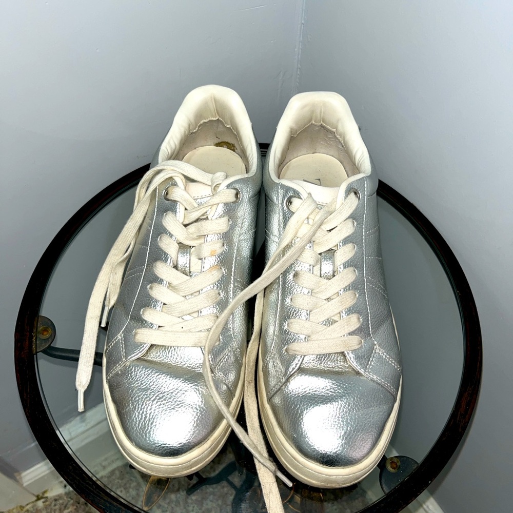 Zara Silver and White Sneakers